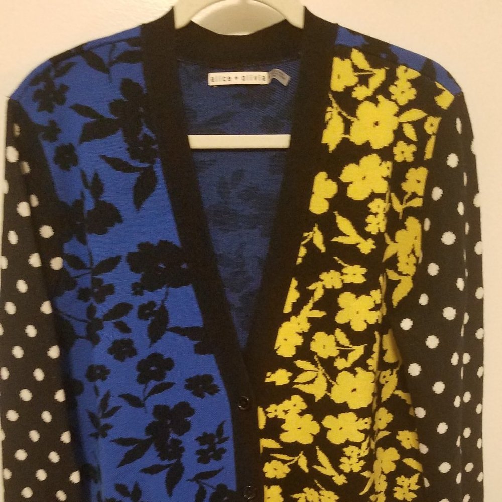 alice + olivia multicolor cardigan sweater
